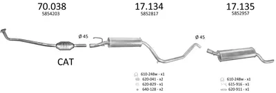 Sistema de gases de escape EDEX 1223
