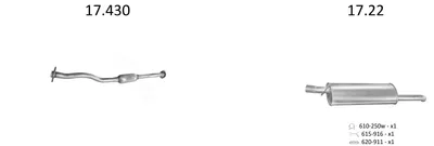 Sistema de gases de escape Opel ASTRA F Estate · Vauxhall ASTRA Mk III Estate · Opel ASTRA F Estate Van