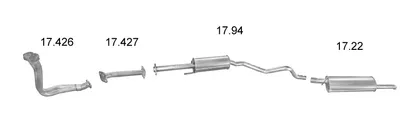 Sistema de gases de escape Opel ASTRA F Estate · Vauxhall ASTRA Mk III Estate · Opel ASTRA F Estate Van