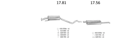 Sistema de gases de escape Opel ASTRA F Saloon · Vauxhall ASTRA Mk III Hatchback · Vauxhall ASTRA Mk III Saloon