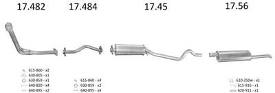 Sistema de gases de escape Opel KADETT E