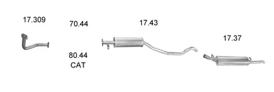 Sistema de gases de escape Opel VECTRA A · Vauxhall CAVALIER Mk III Saloon · Vauxhall CAVALIER Mk III Hatchback