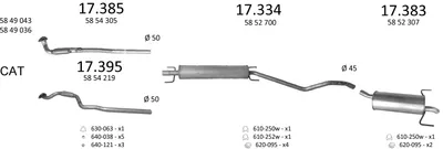 Sistema de gases de escape Opel ASTRA H Estate · Vauxhall ASTRA Mk V Estate · Vauxhall ASTRAVAN Mk V Estate Van