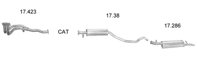 Sistema de gases de escape Opel VECTRA A Hatchback · Vauxhall CAVALIER Mk III Saloon · Vauxhall CAVALIER Mk III Hatchback