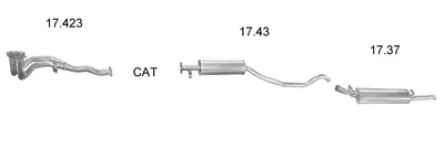 Sistema de gases de escape Opel VECTRA A · Vauxhall CAVALIER Mk III Saloon · Vauxhall CAVALIER Mk III Hatchback