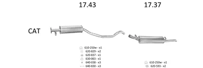 Sistema de gases de escape Opel VECTRA A · Vauxhall CAVALIER Mk III Saloon · Vauxhall CAVALIER Mk III Hatchback