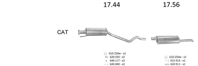 Sistema de gases de escape Opel ASTRA F Saloon · Vauxhall ASTRA Mk III Estate · Vauxhall ASTRA Mk III Hatchback