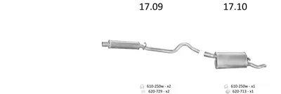 Sistema de gases de escape Opel CORSA A Hatchback · Vauxhall NOVA Hatchback · Vauxhall NOVA Saloon